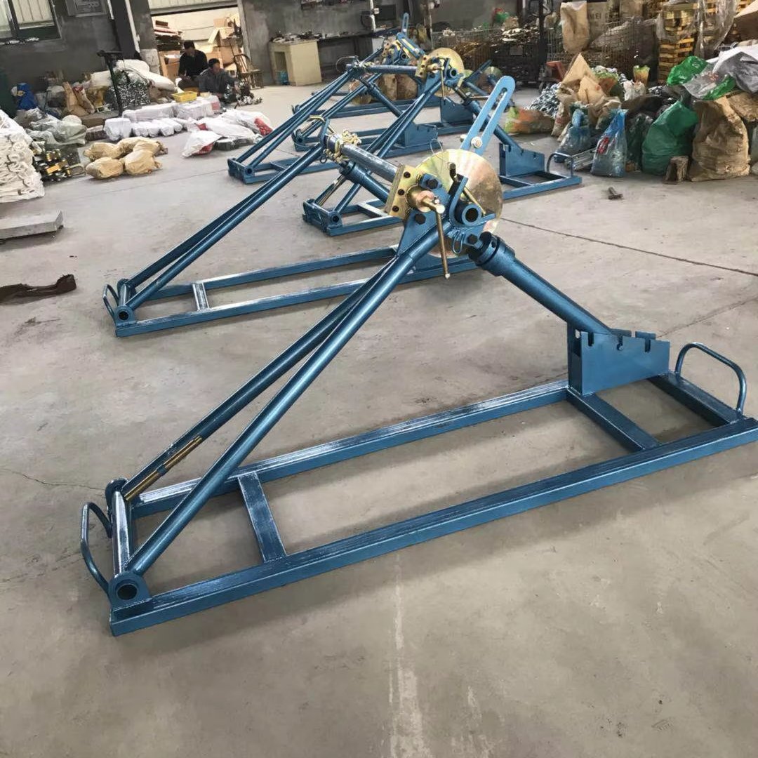 Large Tonnage Cable Reel Stand Combined Hydraulic Device Removable Tension Belt Brake Galvanized Finish Rope Made Steel
